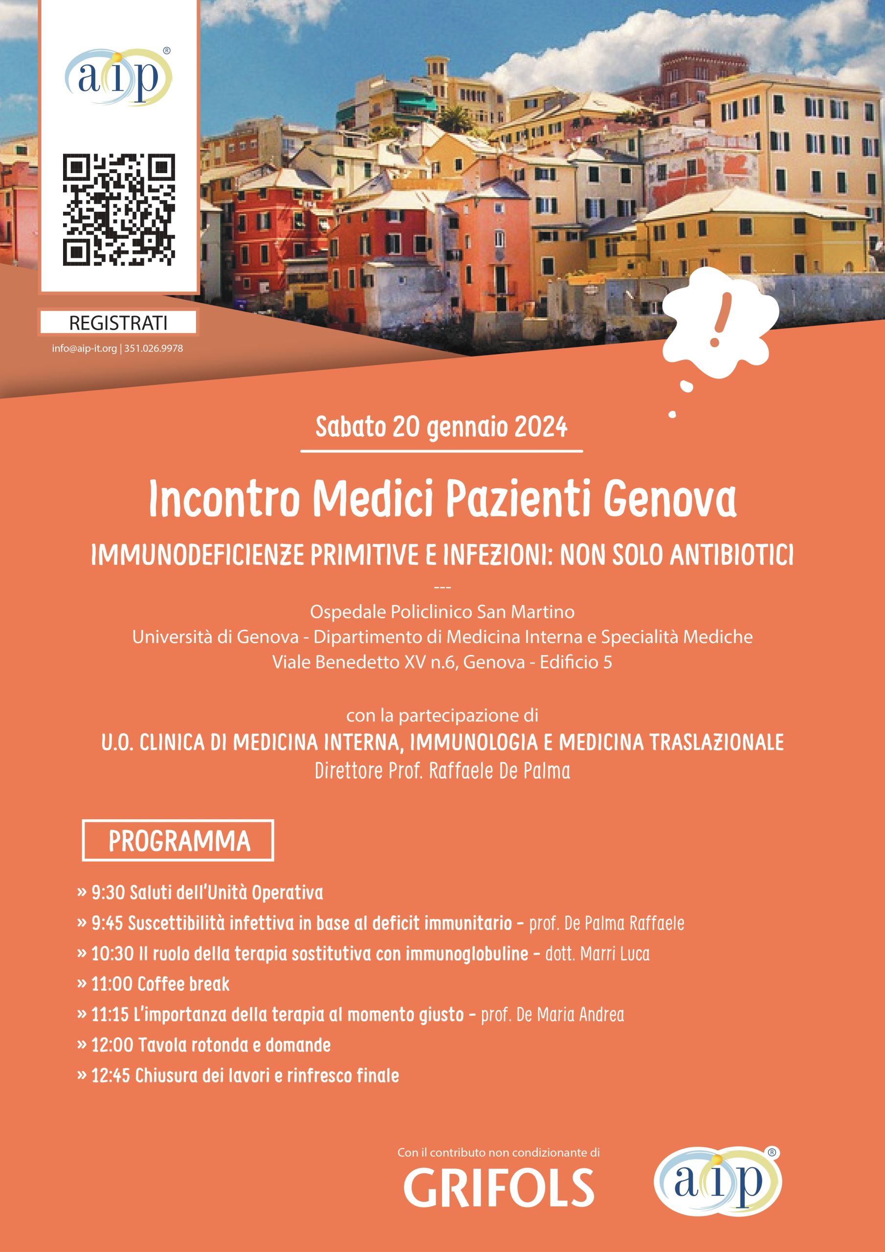 Locandina Incontro MP Genova 20gen24