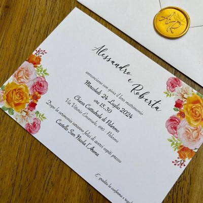 Invito 12x17cm con busta e sigillo
