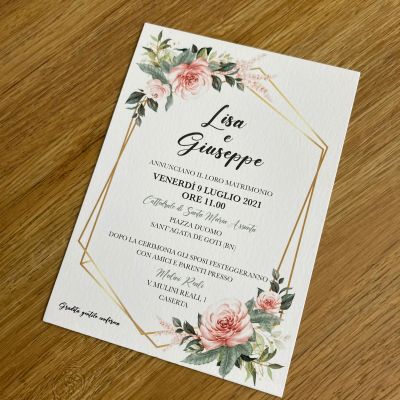 Invito 12x17cm su carta dolcevita e busta