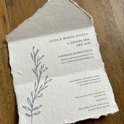 Invito in carta cotone